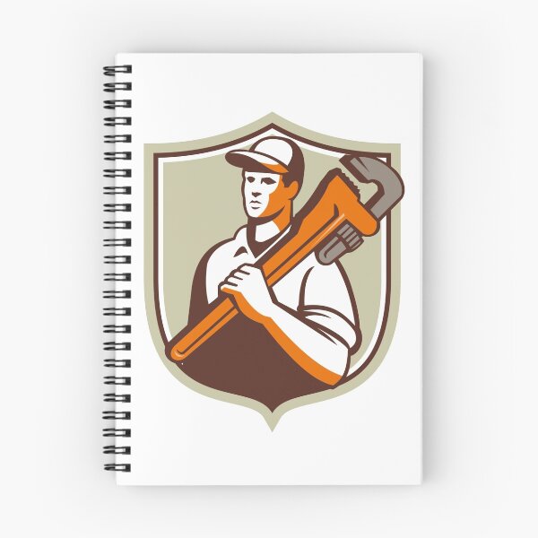 Item preview, Plumber Holding Monkey Wrench Crest Retro designed and sold by patrimonio.