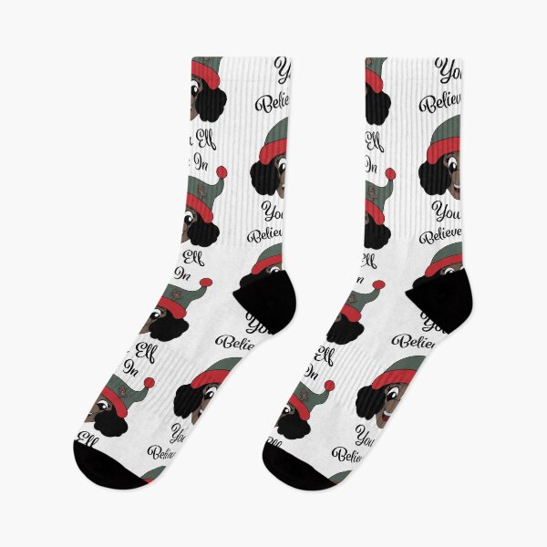 Item preview, Believe in your Elf Black Elf Christmas Self Pun designed and sold by DesignsofWhimsy.