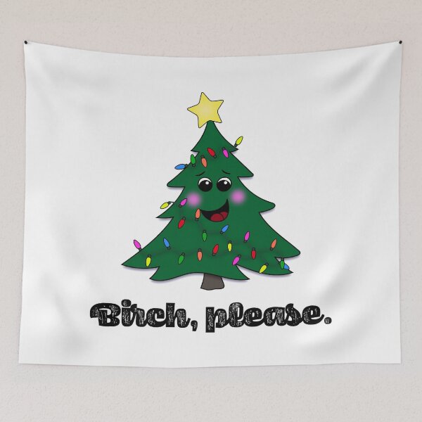 Artikelvorschau, Birke bitte Weihnachtsbaum-Feiertags-Wortspiel entworfen und verkauft von DesignsofWhimsy.