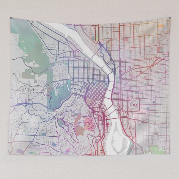 Item preview, Portland City Map, USA City Oregon designed and sold by TheRedFinch.