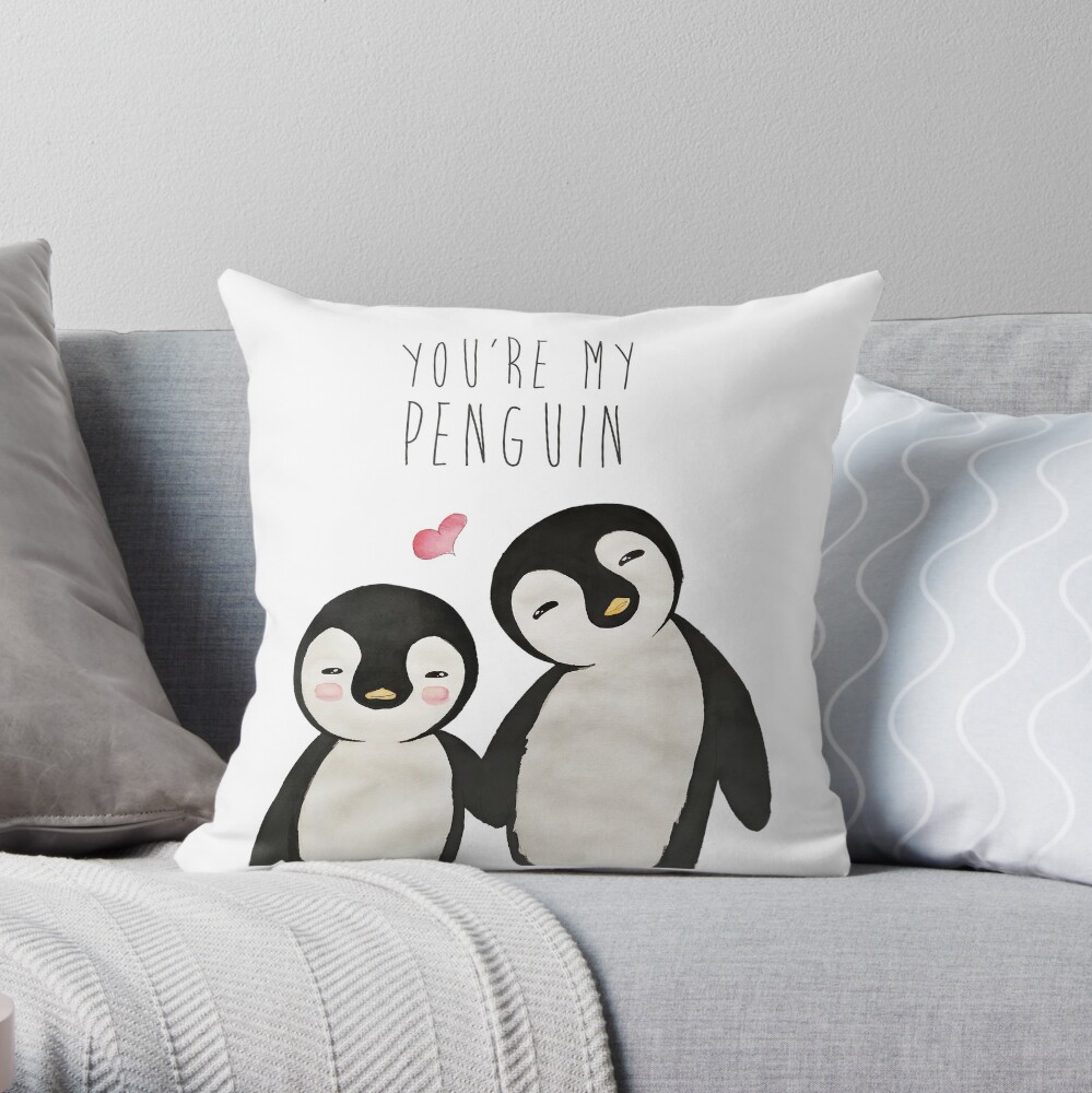 You're my Penguin | When Penguins are in Love Throw Pillow