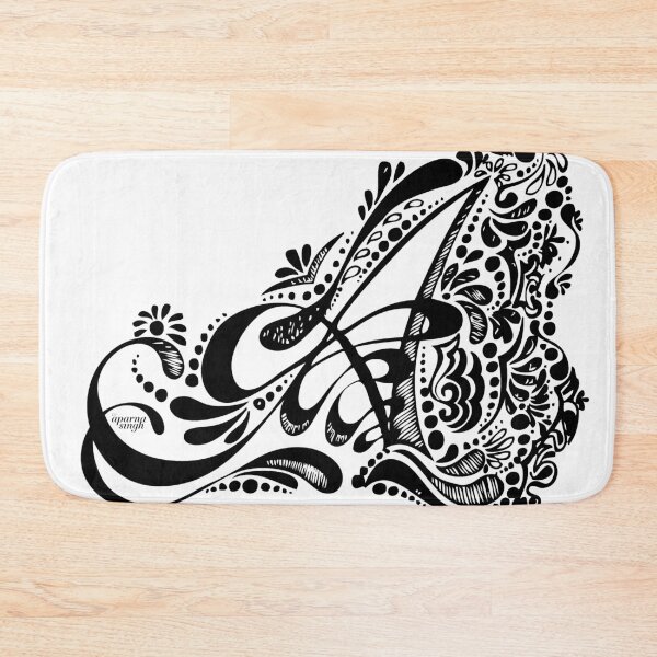 Item preview, A - Monogram Henna Artwork Pattern designed and sold by mydoodlesateme.