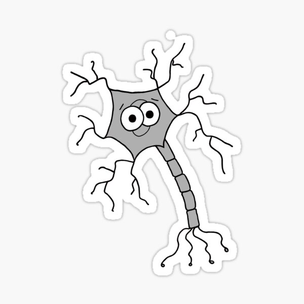 Cute Neuron - on white Sticker