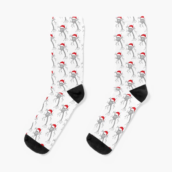 Christmas Neuron - on white Socks