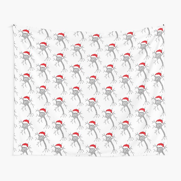 Christmas Neuron - on white Tapestry