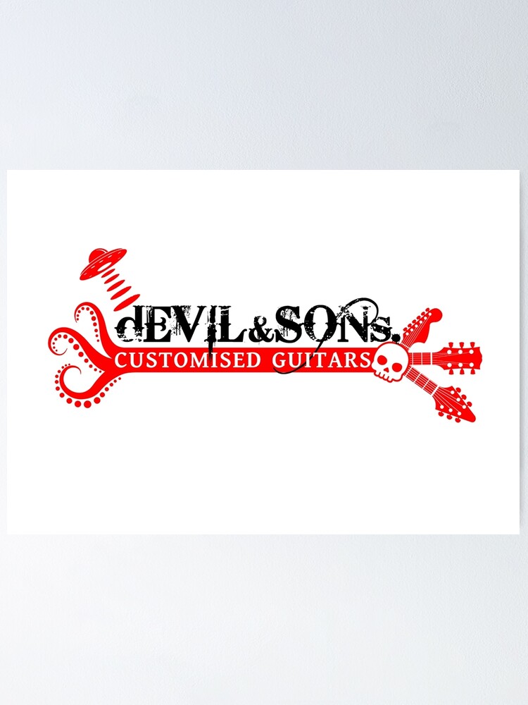 "Devil & Sons Guitars Skull, Tentacle, and UFO logo" Poster by