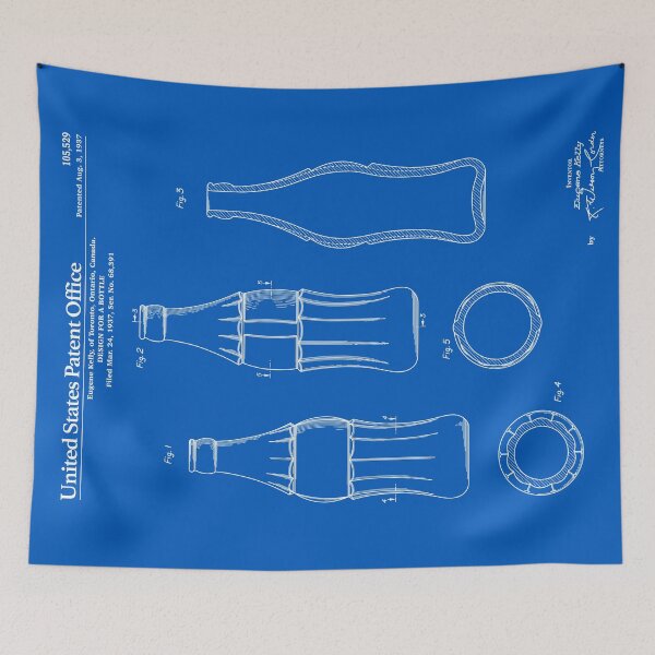 Item preview, Soda Bottle Patent - Blueprint designed and sold by FinlayMcNevin.