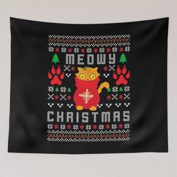 Item preview, Meowy Christmas Ginger Cat Holiday Ugly designed and sold by LarkDesigns.
