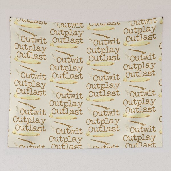 Aperçu de l'œuvre Outwit outplay outlast typography text art quote by Word Fandom - wordfandom créée et vendue par Kerry Pritchard.