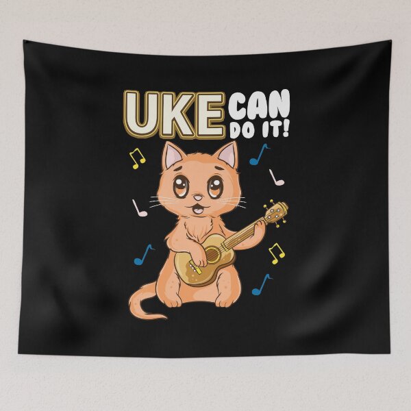 Item preview, Cute & Funny Uke Can Do It! Ukulele Cat Pun designed and sold by perfectpresents.
