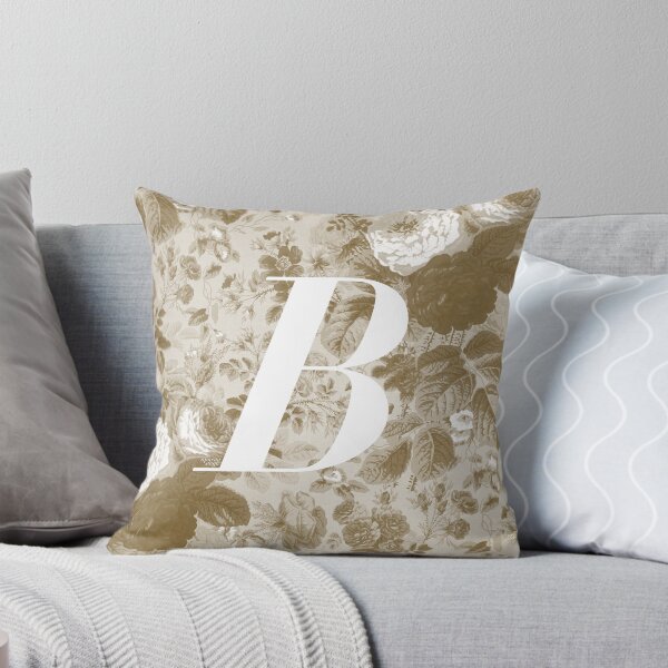 Item preview, B Letter, Vintage Alphabet - Botanical Monogram - Dusty Grey Brown designed and sold by mydoodlesateme.