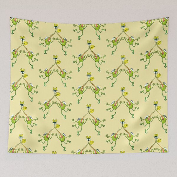 Item preview, Two green frogs stuck their tongues when trying to hunt the same fly designed and sold by Zoo-co.