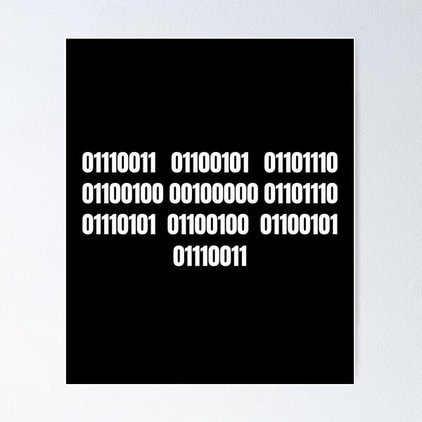 "Send nudes in binary" Poster for Sale by Tdork | Redbubble