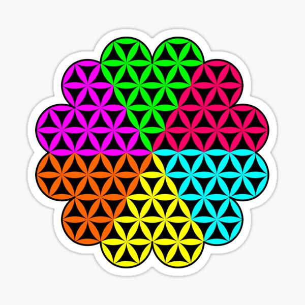The Heart Of Life x 6, 2D-Colorful. Sticker