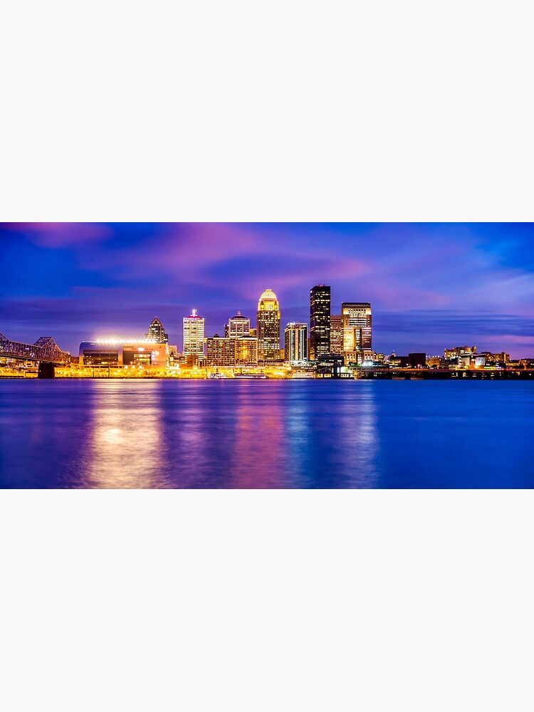 Louisville Poster Wall Decor Louisville Panorama Art City at Night Wall  Decor City Reflection Canvas Canvas Art Poster and Wall Art Picture Print