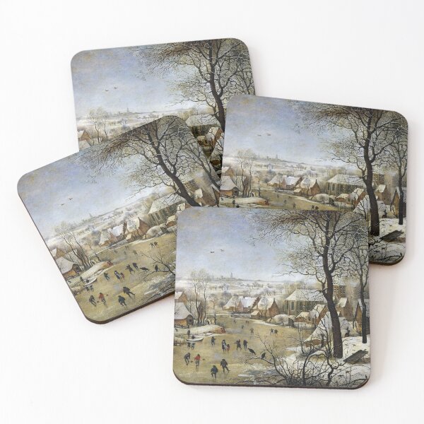 Aperçu de l'œuvre Paysage d'hiver avec patineurs sur glace et piège à oiseaux par Brueghel créée et vendue par BulganLumini.