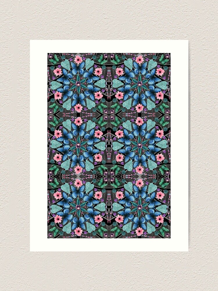 Alternate view of A Kaleidoscope of Butterflies - Dark Art Print