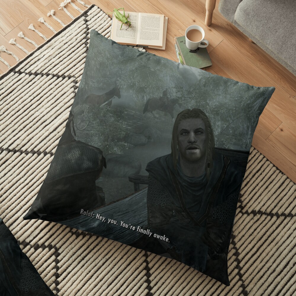 Hey You You Re Finally Awake Floor Pillow By Ozma666 Redbubble