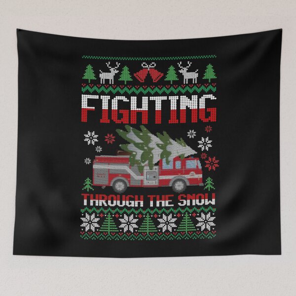 Item preview, Funny Firefighter Gift - Fighting Through The Snow - Christmas designed and sold by kntranhoang.