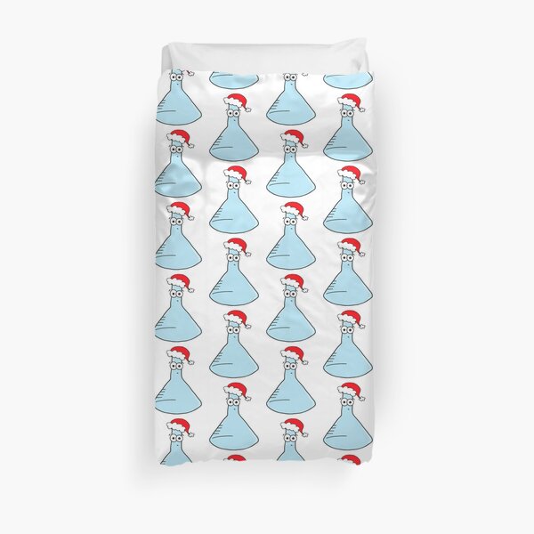 Christmas Flask - on white Duvet Cover