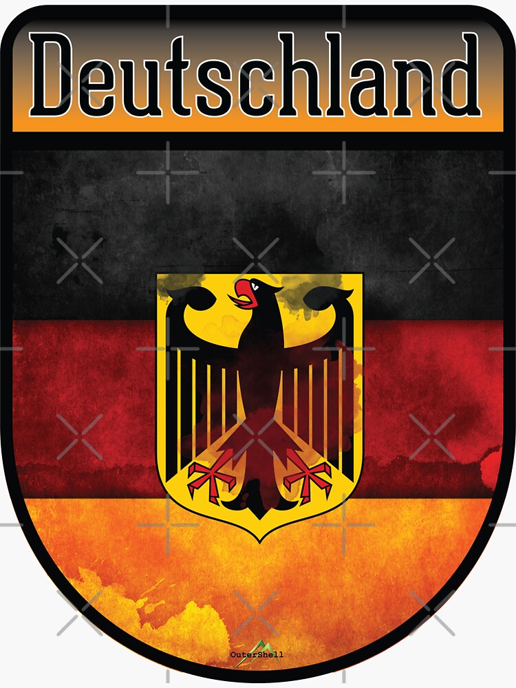 GERMANY Deutschland German Deutsch shield stickers decals 01 Sticker for  Sale by OuterShellUK
