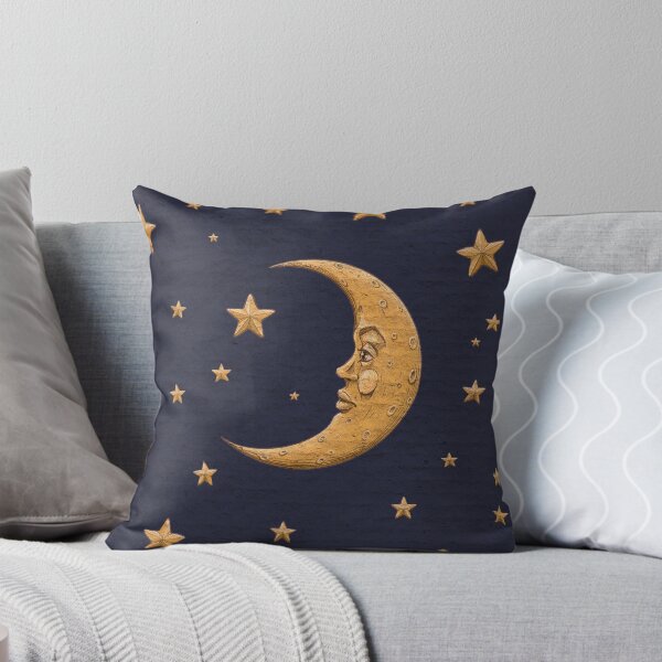 Item preview, Vintage Gold Moon And Stars on Blue designed and sold by magiccabin.