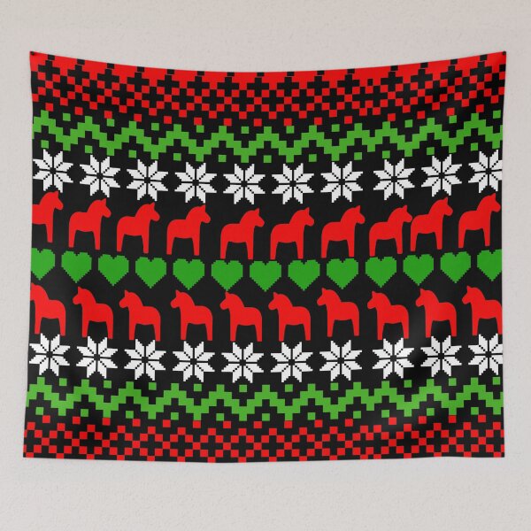 Item preview, Dala Horse Ugly Sweater Nordic Print Christmas designed and sold by funnytshirtemp.