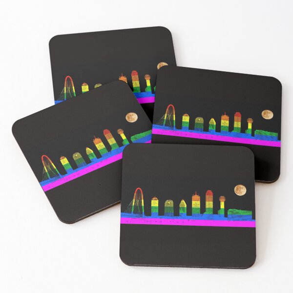 Item preview, Dallas Skyline Rainbow Pride Flag - LGBTQ PRIDE designed and sold by Warren Paul Harris.