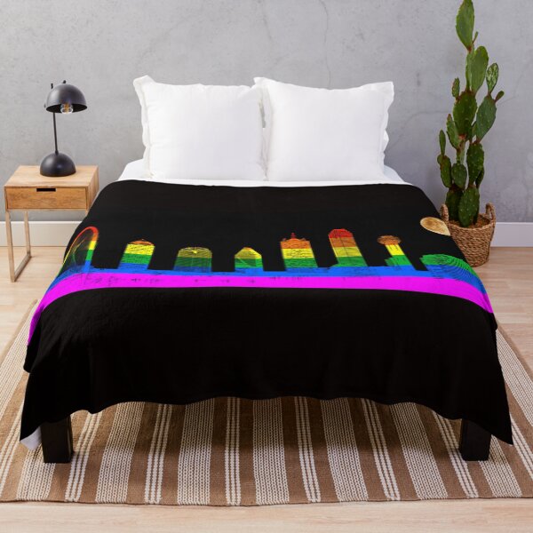 Item preview, Dallas Skyline Rainbow Pride Flag - LGBTQ PRIDE designed and sold by Warren Paul Harris.
