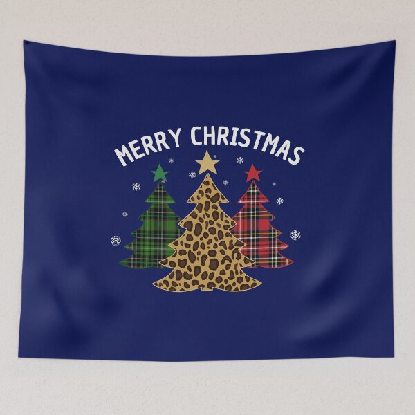 Item preview, Merry Christmas Leopard Xmas Tree and Buffalo Plaid Pattern  designed and sold by alenaz.