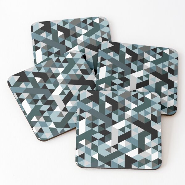 Item preview, Distorted Geometric in Blues, Greens and Greys designed and sold by OneThreeSix.