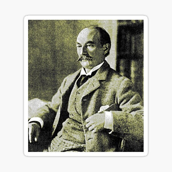 Thomas Hardy OM, English novelist and poet. Sticker