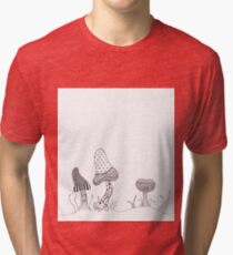 Mushroom Patterns Tri-blend T-Shirt
