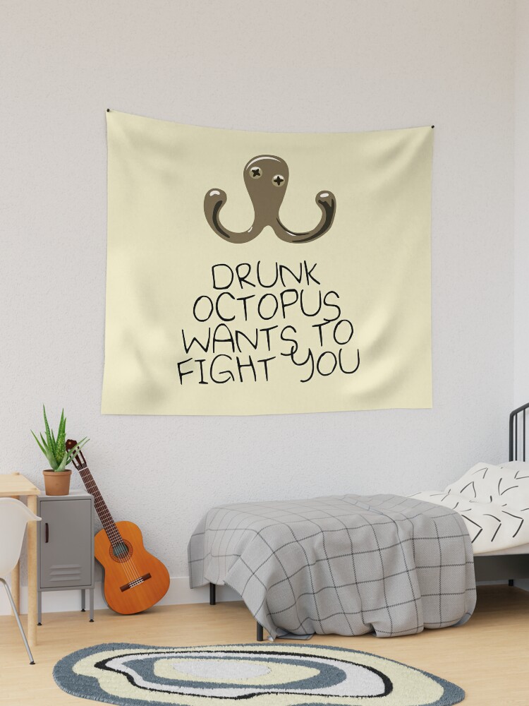 Drunk Octopus Wants To Fight You Sticker for Sale by jezkemp
