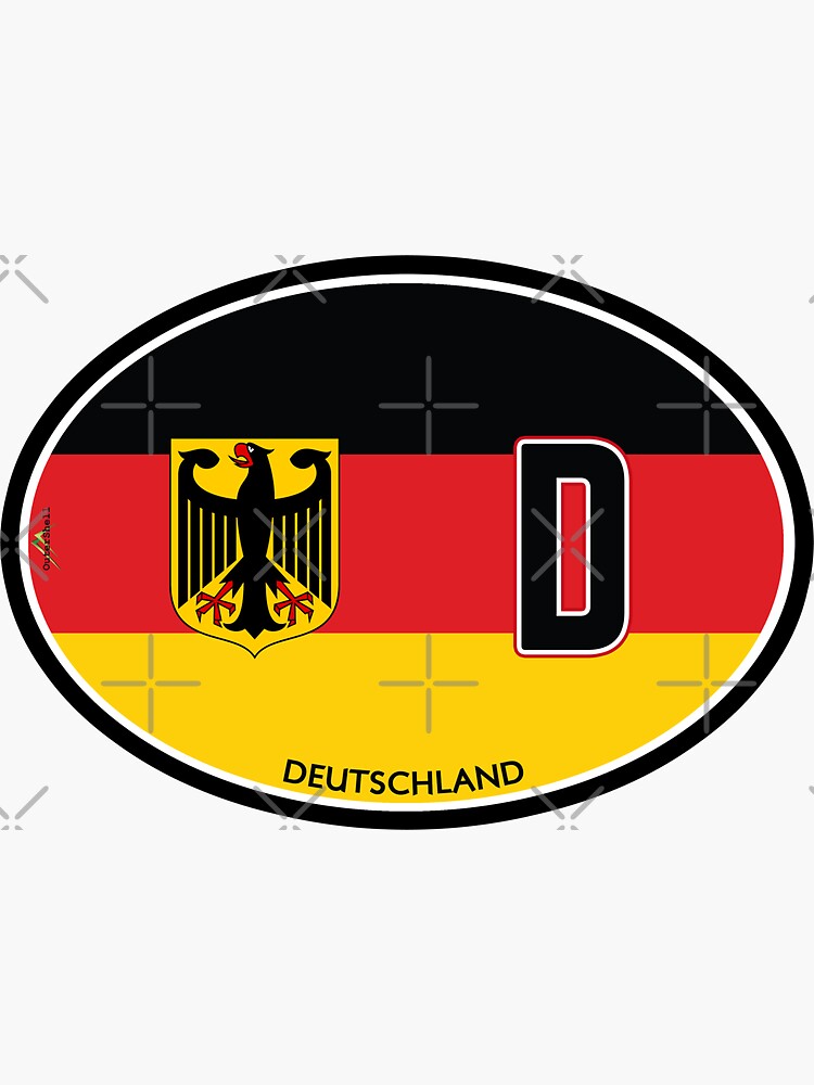 Sticker On Car, Flag Of Germany, Germania, Deutschland With The