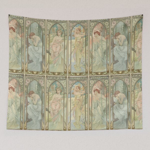 Item preview, Times of the day Art nouveau vintage art - Alphonse Mucha designed and sold by Vintage Designs +.