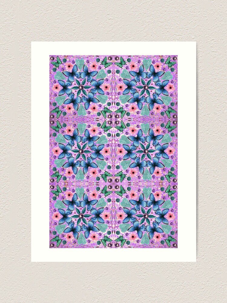 Alternate view of A Kaleidoscope of Butterflies - Purple Art Print