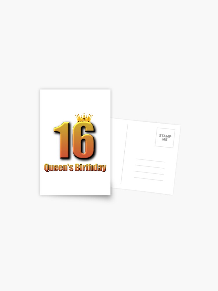 Carte Postale Anniversaire 16 Ans Reine Avec Couronne 16 Ans Anniversaire Reine Avec Couronne De Princesse Par Trenddesigns24 Redbubble