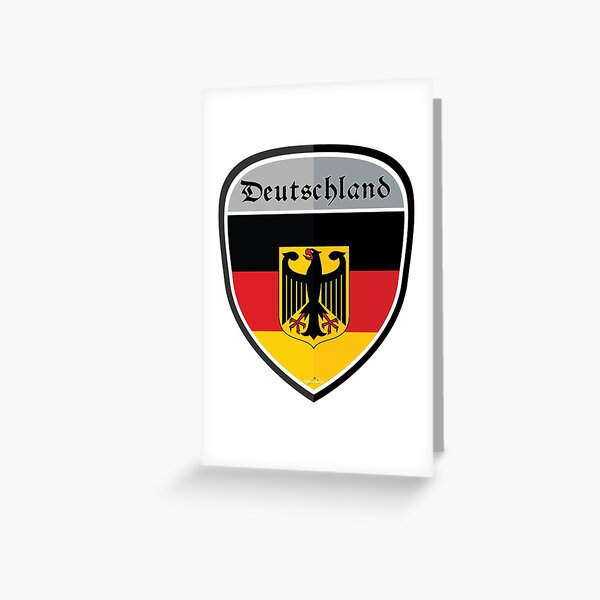 GERMANY Deutschland German DEUTSCH Shield Sticker Flag 03 Greeting Card  for Sale by OuterShellUK