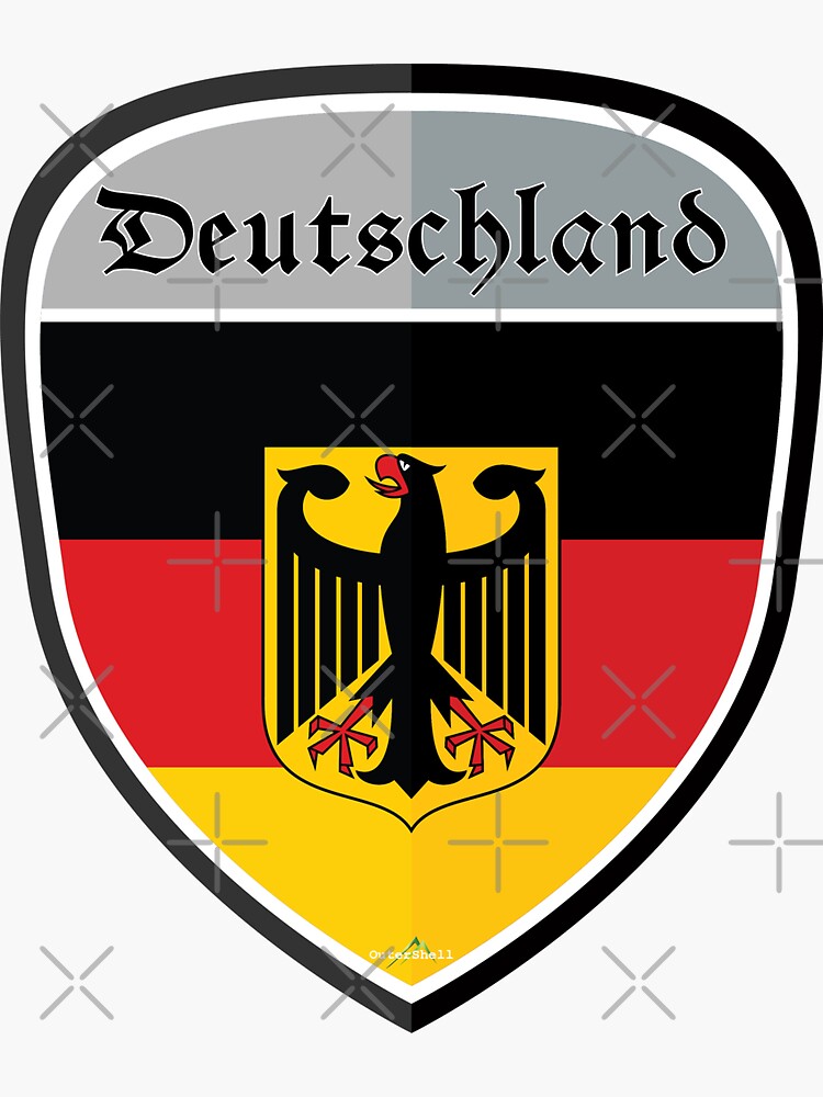 GERMANY Deutschland German DEUTSCH Shield Sticker Flag 03 | Sticker