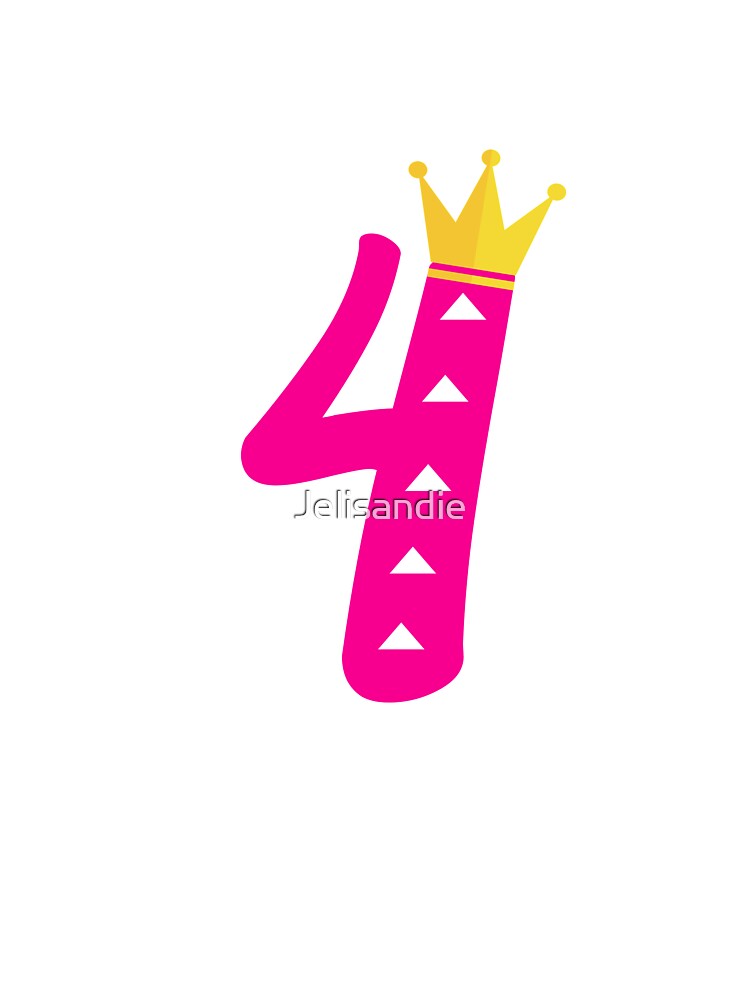 Corona de 4º cumpleaños para niñas | Camiseta de princesa de 4 años