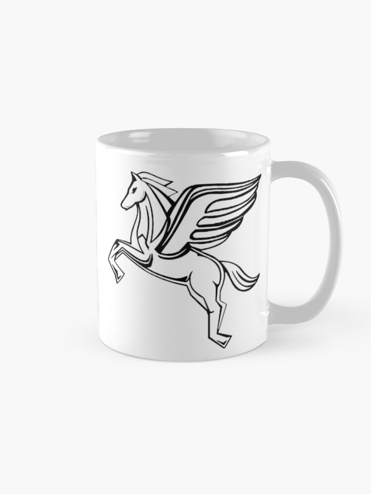 Alternate view of Chasing Pegasus Image (Black Outline) Mug
