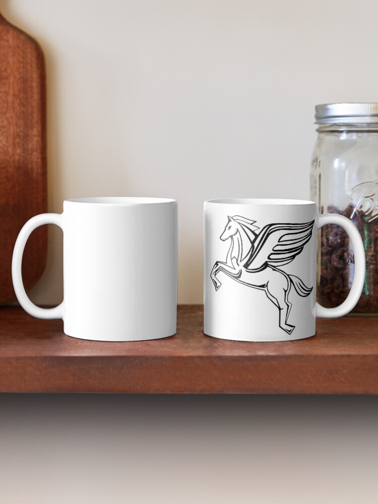 Alternate view of Chasing Pegasus Image (Black Outline) Mug