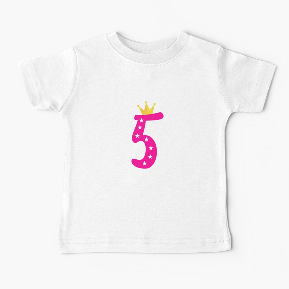 Magnet avec l'œuvre « Anniversaire Fille 5 ans Princesse T-Shirt