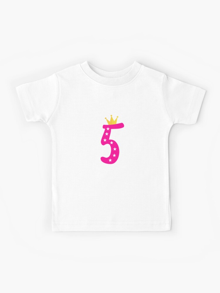 Birthday Girl 5 Years old Crown Princess T Shirt Gift Idea Five