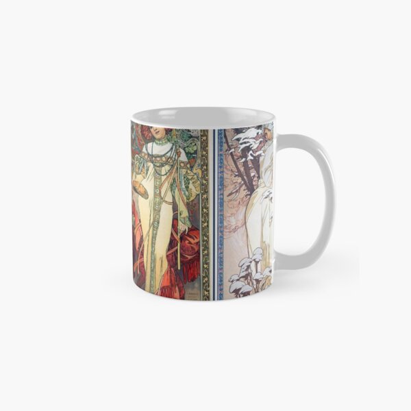 Aperçu de l'œuvre  Art vintage Art nouveau des quatre saisons - Alphonse Mucha créée et vendue par Vintage Designs +.