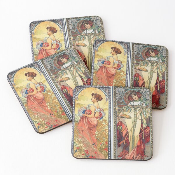 Item preview,  Four seasons Art nouveau vintage art - Alphonse Mucha designed and sold by Vintage Designs +.