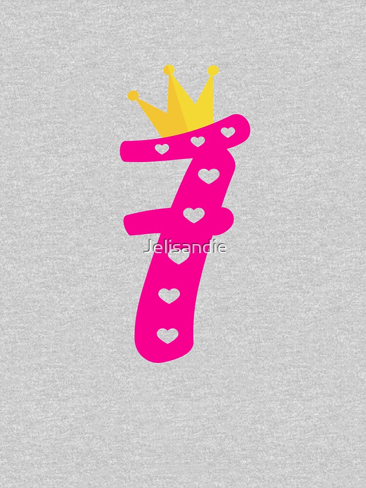 Sweat à capuche épais enfant avec l'œuvre « Anniversaire Fille 7 ans  Princesse T-Shirt Idée Cadeau Septième Anniversaire » de l'artiste  Jelisandie