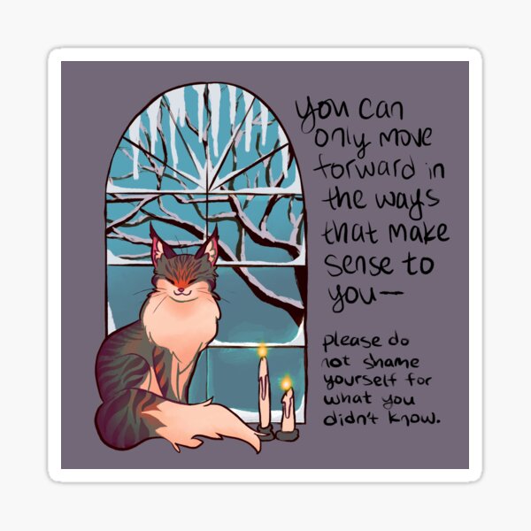 Item preview, "Please Do Not Shame Yourself" Snowy Window Cat designed and sold by thelatestkate.