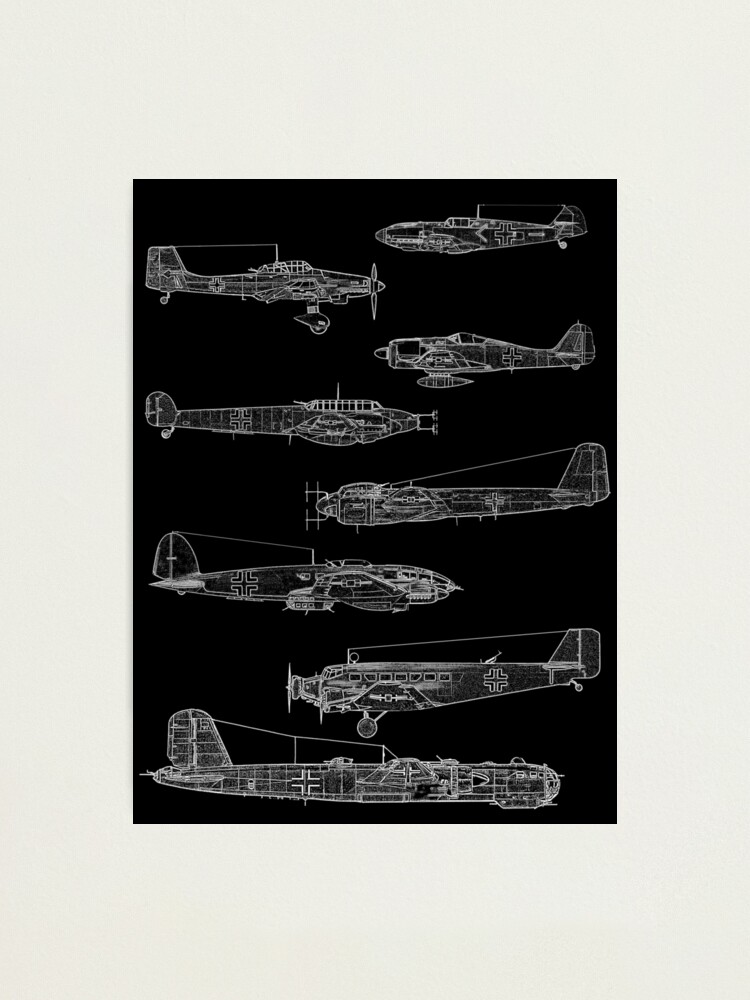 Lámina fotográfica «Aviones alemanes de la Segunda Guerra Mundial» de  wu-wei | Redbubble